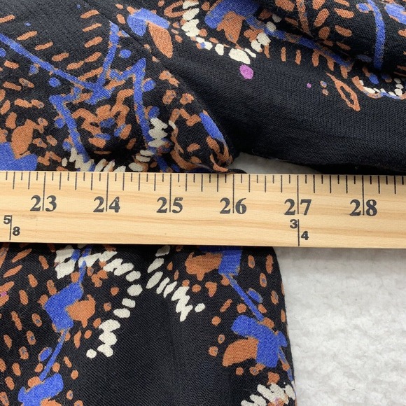 Free People Mini Dress Womens XS Flowy Loose Fit Boho Floral Hippie Pockets - Picture 10 of 13